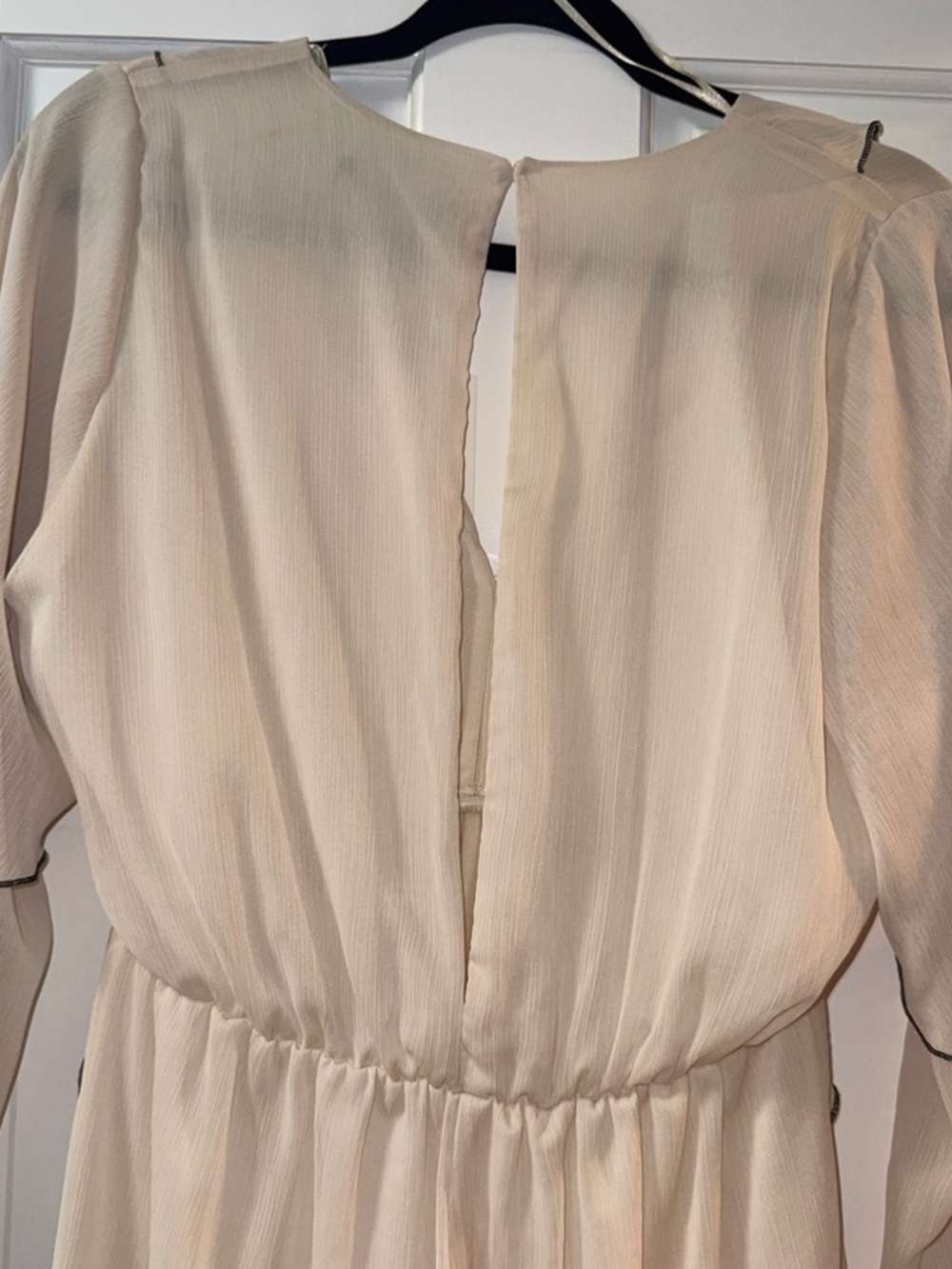 Beige Ruffle V-Neck Romper - Picture 8 of 8